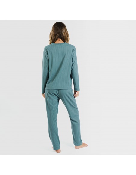 Pijama canalé Raya ancha lisa pijamas-largos-de-mujer