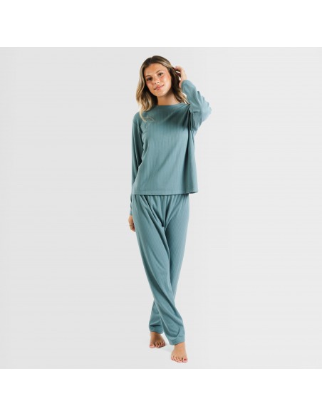 Pijama canalé Raya ancha lisa pijamas-largos-de-mujer