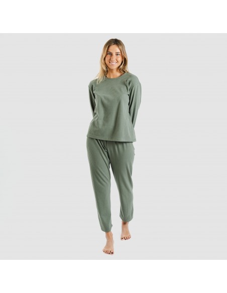 Pijama canalé Raya ancha lisa pijamas-largos-de-mujer