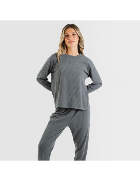 Pijama canalé Raya ancha lisa pijamas-largos-de-mujer