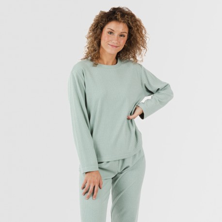 Pijama canalé Raya ancha lisa pijamas-largos-de-mujer