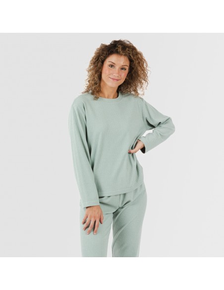 Pijama canalé Raya ancha lisa pijamas-largos-de-mujer