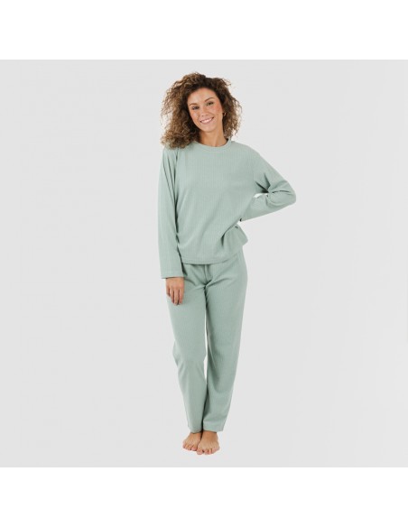 Pijama canalé Raya ancha lisa pijamas-largos-de-mujer