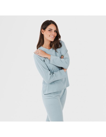 Pijama canalé Raya ancha lisa pijamas-largos-de-mujer