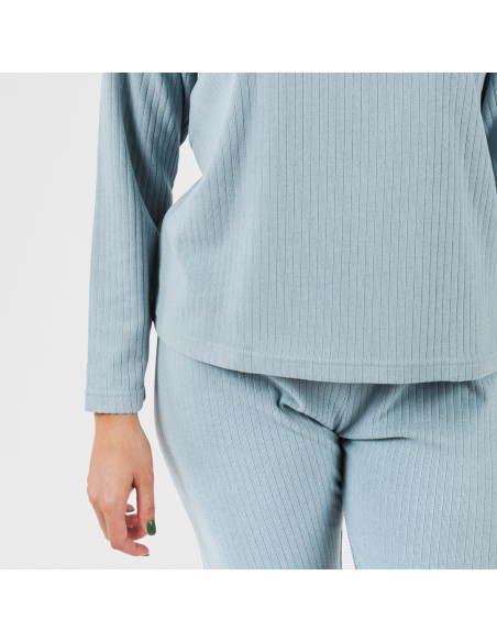 Pijama canalé Raya ancha lisa pijamas-largos-de-mujer