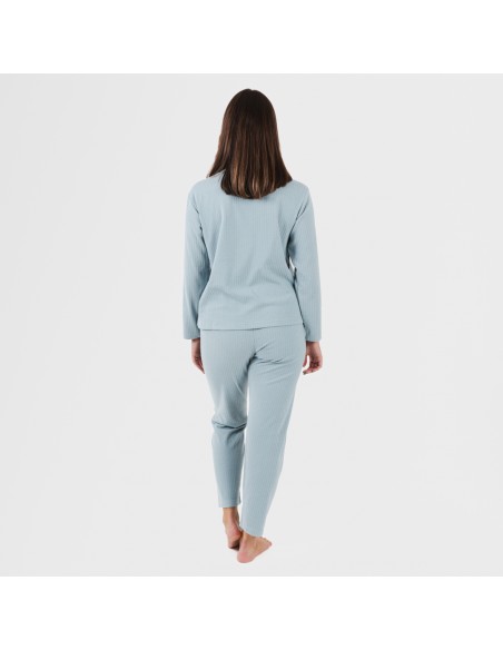 Pijama canalé Raya ancha lisa pijamas-largos-de-mujer