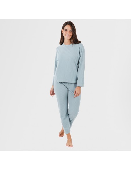 Pijama canalé Raya ancha lisa pijamas-largos-de-mujer