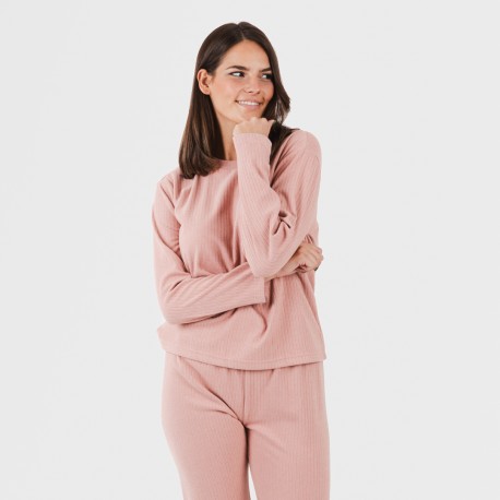 Pijama canalé Raya ancha lisa pijamas-largos-de-mujer