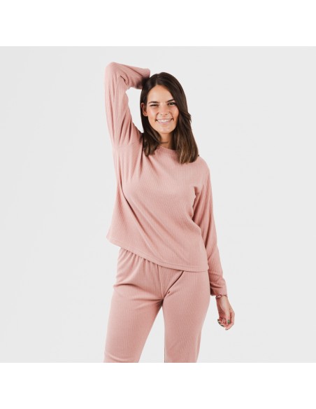 Pijama canalé Raya ancha lisa pijamas-largos-de-mujer