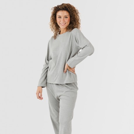 Pijama canalé Raya ancha lisa pijamas-largos-de-mujer