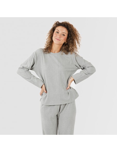 Pijama canalé Raya ancha lisa pijamas-largos-de-mujer