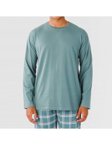 Pijama largo algodón hombre Jamis verde blue pijamas-largos-hombre