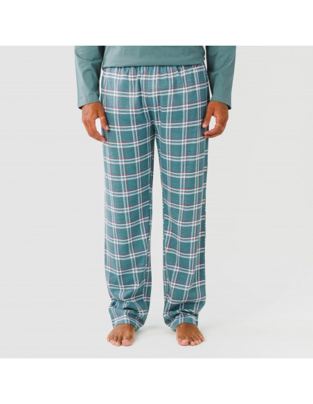 Pijama largo algodón hombre Jamis verde blue pijamas-largos-hombre