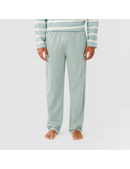 Pijama largo algodón hombre Raya Arellano verde agua pijamas-largos-hombre