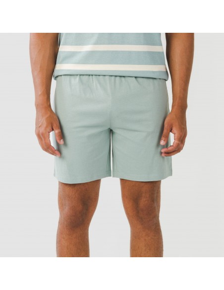 Pijama corto algodón hombre Raya Arellano verde agua pijamas-cortos-hombre