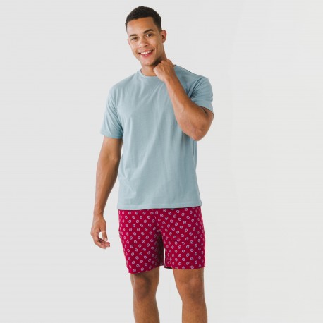 Pijama corto algodón hombre Benetto azul pijamas-cortos-hombre