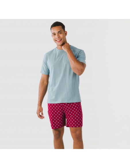 Pijama corto algodón hombre Benetto azul pijamas-cortos-hombre