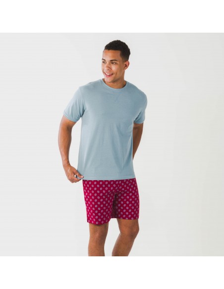 Pijama corto algodón hombre Benetto azul pijamas-cortos-hombre