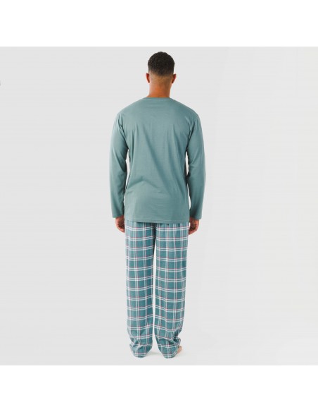 Pijama largo algodón hombre Jamis verde blue pijamas-largos-hombre