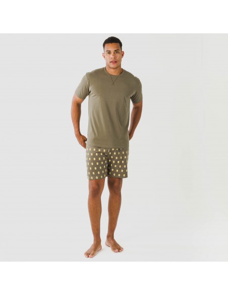 Pijama corto algodón hombre Taleb verde pijamas-cortos-hombre