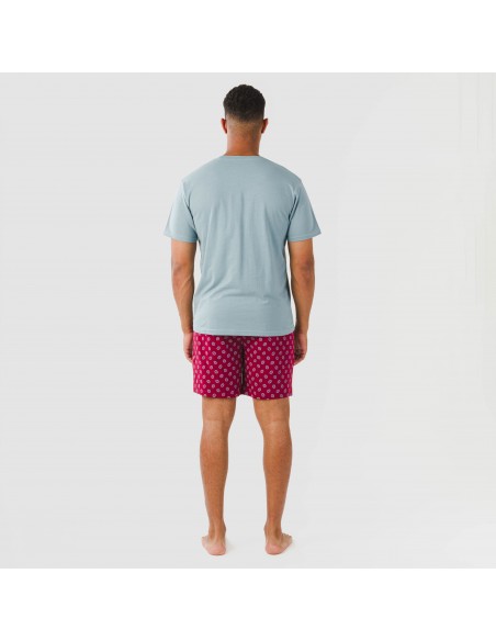 Pijama corto algodón hombre Benetto azul pijamas-cortos-hombre