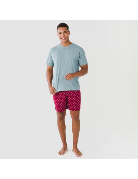 Pijama corto algodón hombre Benetto azul pijamas-cortos-hombre