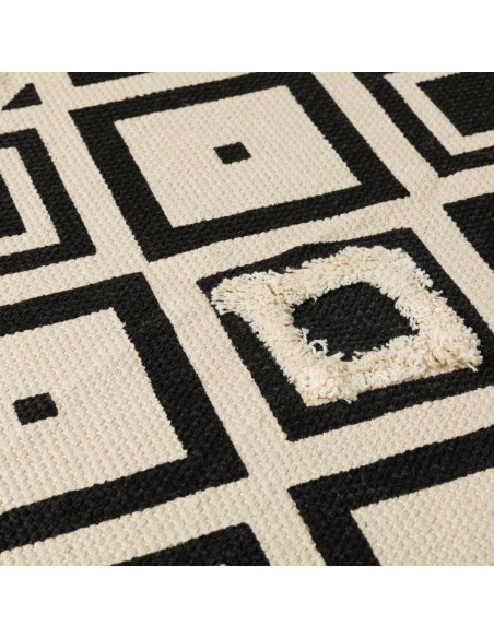 Alfombra algodón Rosetto beige - negro alfombras