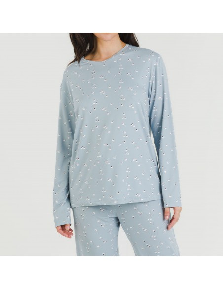 Pijama largo mujer soft Tabitha indigo pijamas-largos-de-mujer