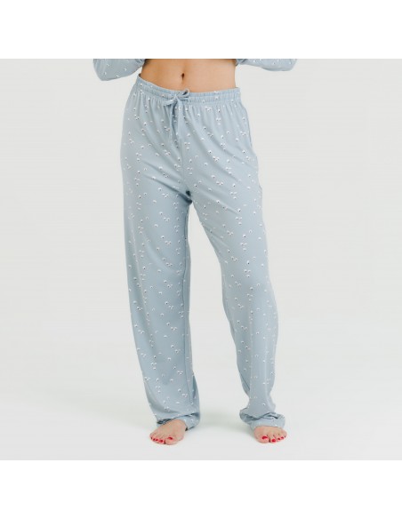 Pijama largo mujer soft Tabitha indigo pijamas-largos-de-mujer