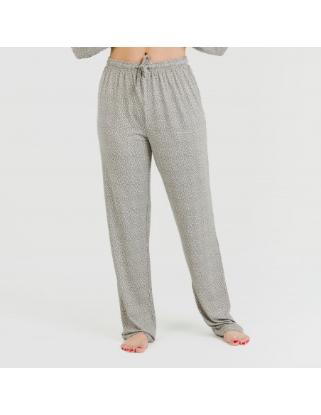 Pijama largo mujer soft Lolenda gris marengo pijamas-largos-de-mujer