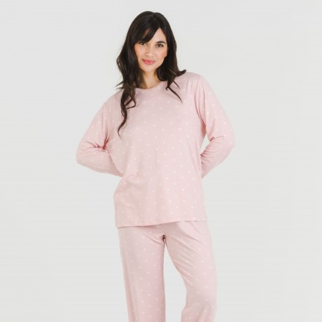 Pijama largo mujer soft Embera rosa palo pijamas-largos-de-mujer