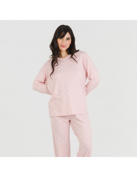 Pijama largo mujer soft Embera rosa palo pijamas-largos-de-mujer