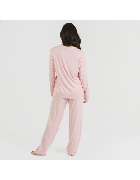 Pijama largo mujer soft Embera rosa palo pijamas-largos-de-mujer