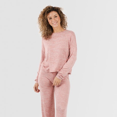 Pijama angorina liso pijamas-largos-de-mujer