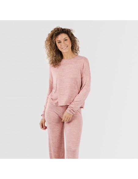 Pijama angorina liso pijamas-largos-de-mujer