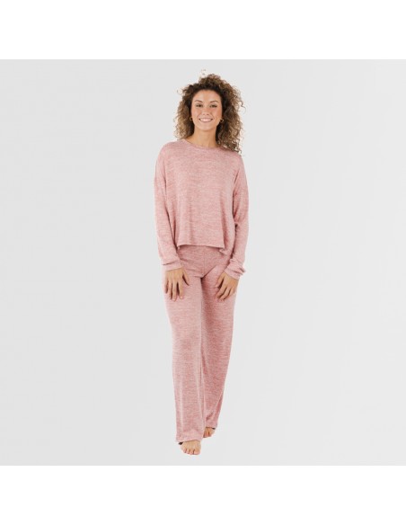 Pijama angorina liso pijamas-largos-de-mujer