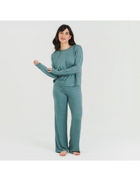 Pijama angorina liso pijamas-largos-de-mujer