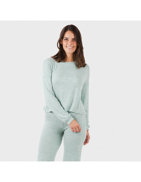 Pijama angorina liso pijamas-largos-de-mujer