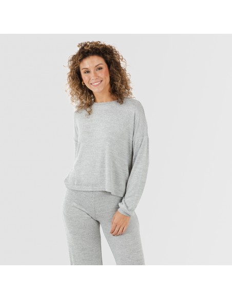 Pijama angorina liso pijamas-largos-de-mujer