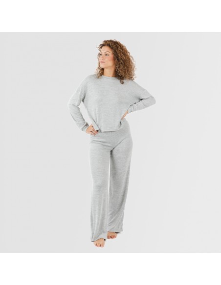 Pijama angorina liso pijamas-largos-de-mujer