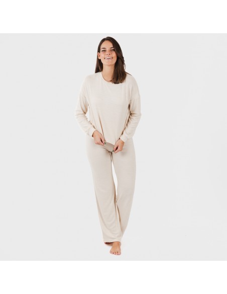 Pijama angorina liso pijamas-largos-de-mujer