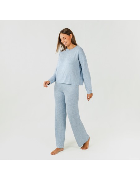 Pijama angorina liso pijamas-largos-de-mujer