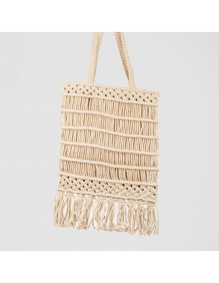 Bolso de algodón macramé Gian natural playa