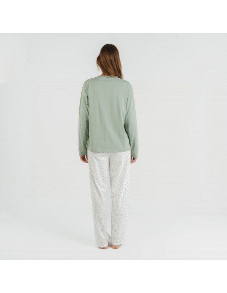 Pijama largo algodón Varga verde pijamas-largos-de-mujer