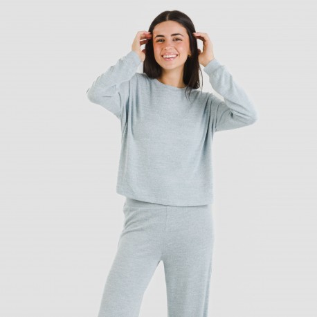 Pijama angorina liso pijamas-largos-de-mujer