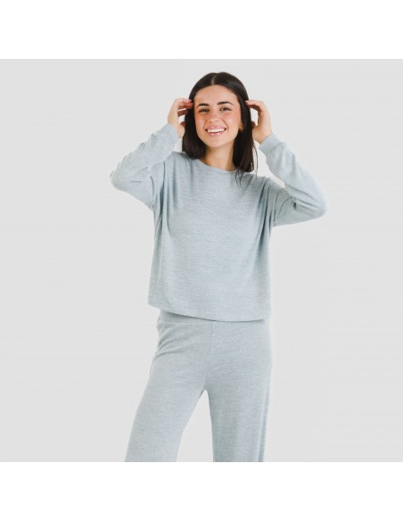 Pijama angorina liso pijamas-largos-de-mujer