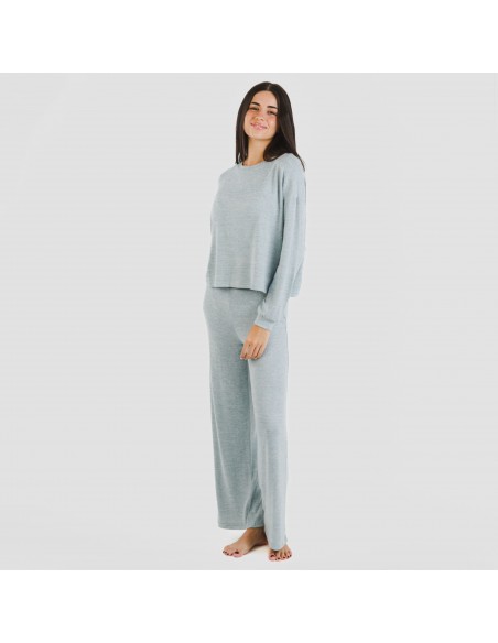 Pijama angorina liso pijamas-largos-de-mujer