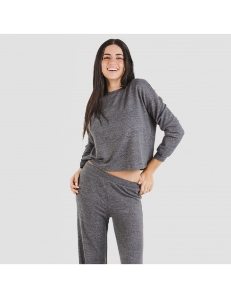 Pijama angorina liso pijamas-largos-de-mujer