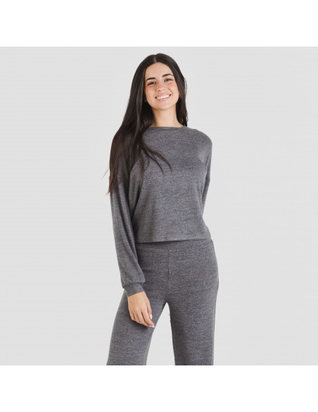 Pijama angorina liso pijamas-largos-de-mujer