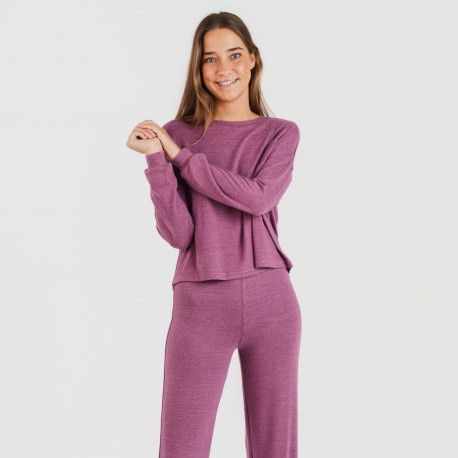 Pijama angorina liso pijamas-largos-de-mujer